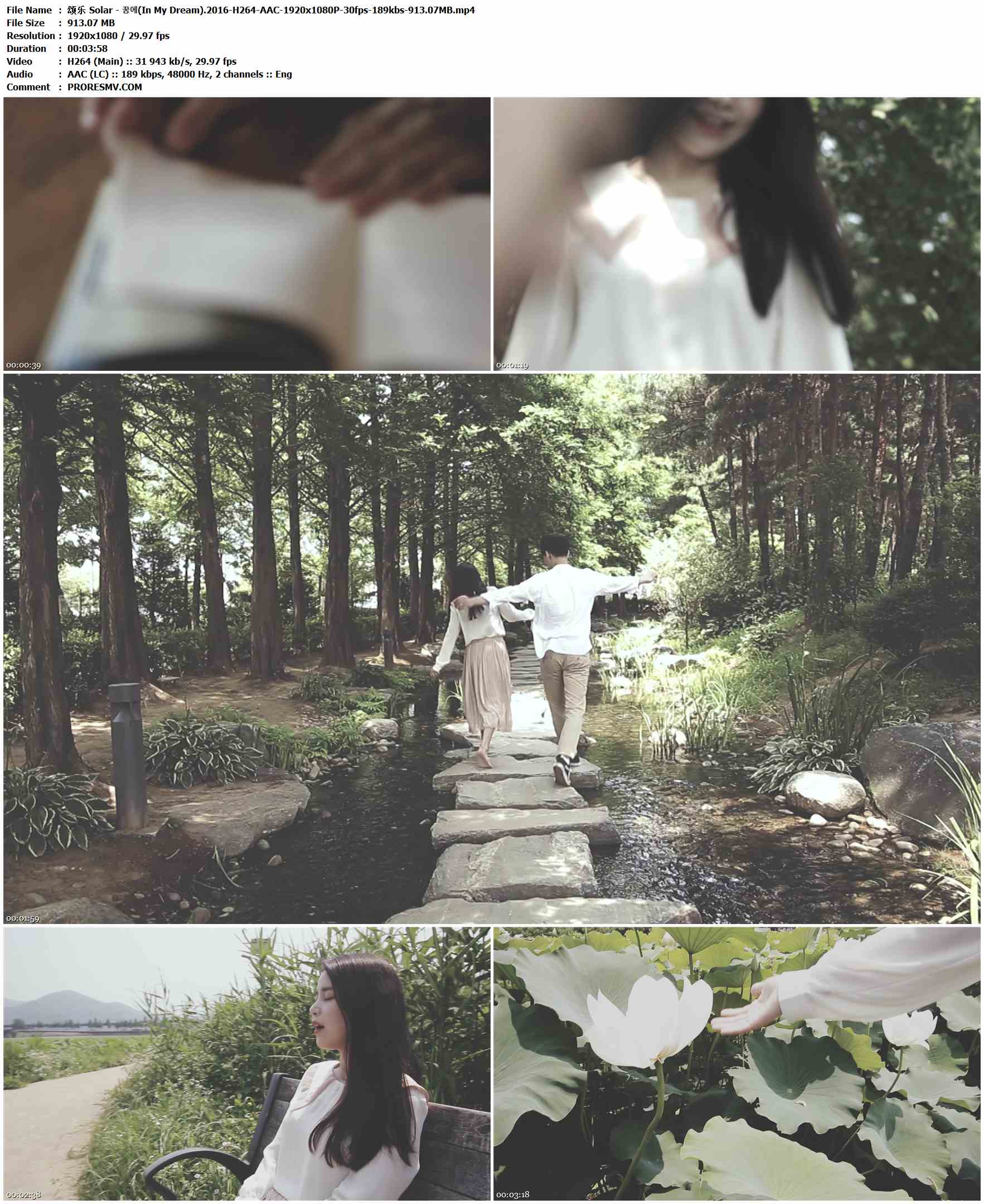 颂乐 Solar - 꿈에(In My Dream).2016-H264-AAC-1920x1080P-30fps-189kbs-913.07MB官方MV_高清MV